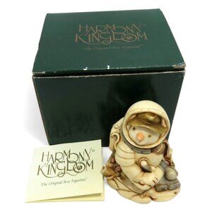 HARMONY KINGDOM Blue Moon Snowman Astronaut Figurine Trinket Box